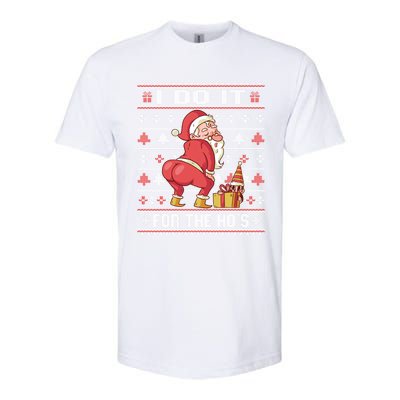 I Do It For The Hos Twerking Santa Rude Christmas Sweater Gift Softstyle CVC T-Shirt