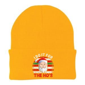 I Do It For The Ho’S Santa Inappropriate Christmas Cute Gift Knit Cap Winter Beanie