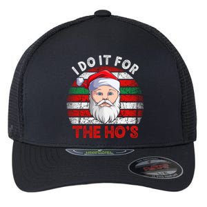 I Do It For The Ho’S Santa Inappropriate Christmas Cute Gift Flexfit Unipanel Trucker Cap