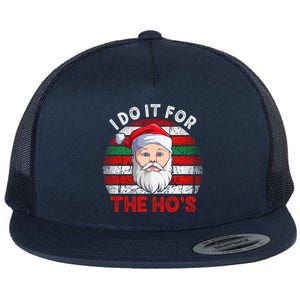 I Do It For The Ho’S Santa Inappropriate Christmas Cute Gift Flat Bill Trucker Hat