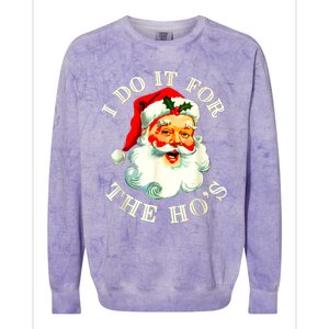 I Do It For The Hos Funny Inappropriate Christmas Santa Face Colorblast Crewneck Sweatshirt