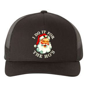 I Do It For The Hos Funny Inappropriate Christmas Santa Face Yupoong Adult 5-Panel Trucker Hat