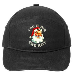 I Do It For The Hos Funny Inappropriate Christmas Santa Face 7-Panel Snapback Hat