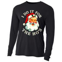 I Do It For The Hos Funny Inappropriate Christmas Santa Face Cooling Performance Long Sleeve Crew