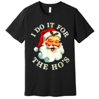 I Do It For The Hos Funny Inappropriate Christmas Santa Face Premium T-Shirt