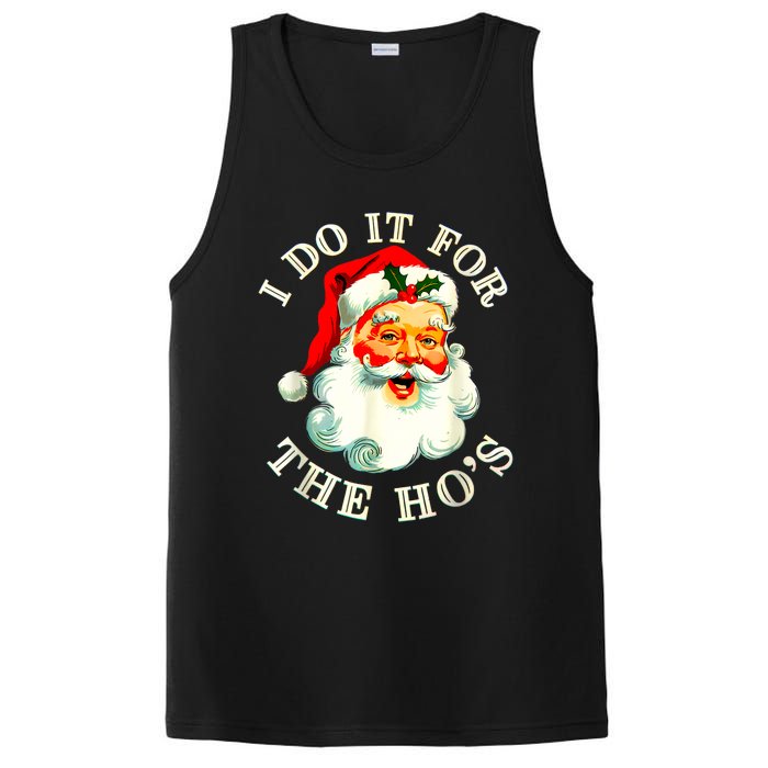 I Do It For The Hos Funny Inappropriate Christmas Santa Face PosiCharge Competitor Tank