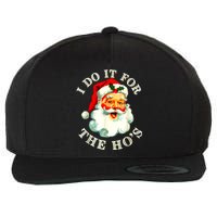 I Do It For The Hos Funny Inappropriate Christmas Santa Face Wool Snapback Cap