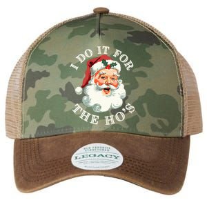 I Do It For The Hos Funny Inappropriate Christmas Santa Face Legacy Tie Dye Trucker Hat