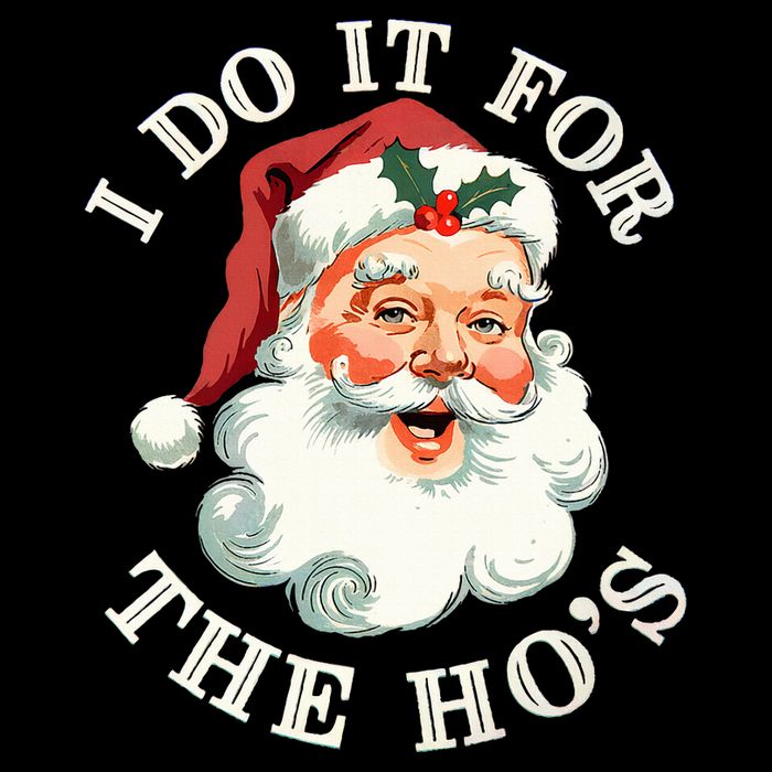 I Do It For The Hos Funny Inappropriate Christmas Santa Face Flexfit Unipanel Trucker Cap