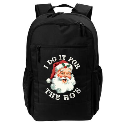 I Do It For The Hos Funny Inappropriate Christmas Santa Face Backpack