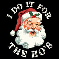 I Do It For The Hos Funny Inappropriate Christmas Santa Face 16 in Basic Backpack