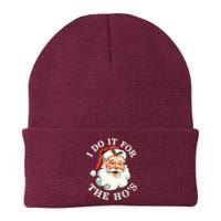 I Do It For The Hos Funny Inappropriate Christmas Santa Face Knit Cap Winter Beanie