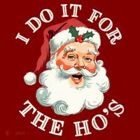 I Do It For The Hos Funny Inappropriate Christmas Santa Face Mesh Reversible Basketball Jersey Tank