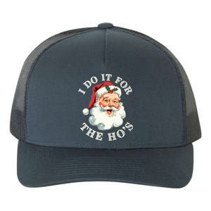 I Do It For The Hos Funny Inappropriate Christmas Santa Face Yupoong Adult 5-Panel Trucker Hat