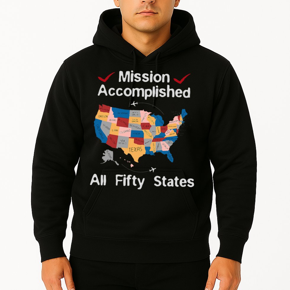 I Did It! Visit All 50 Usa States Design Road Trip Vacation Hoodie