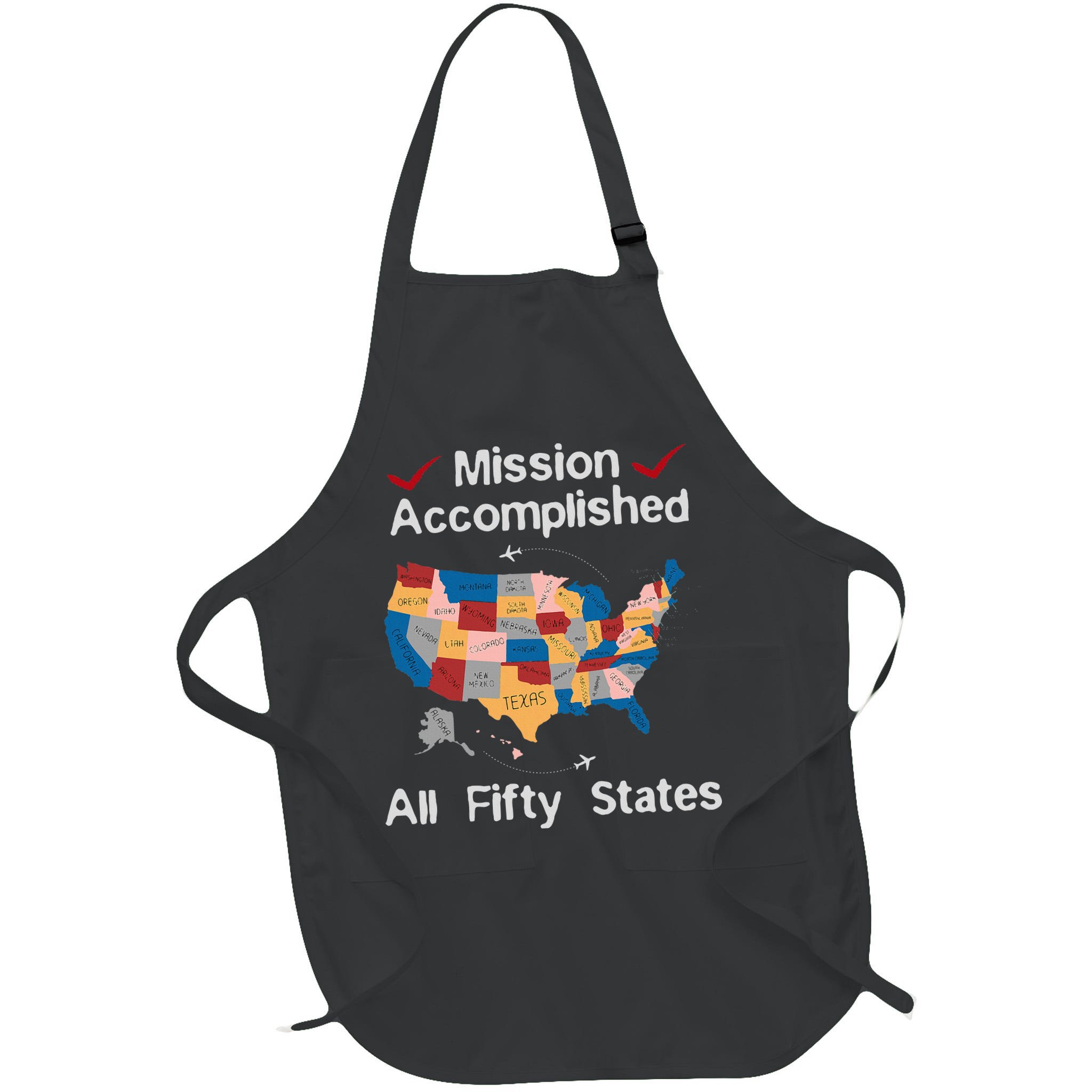 I Did It! Visit All 50 Usa States Design Road Trip Vacation Apron