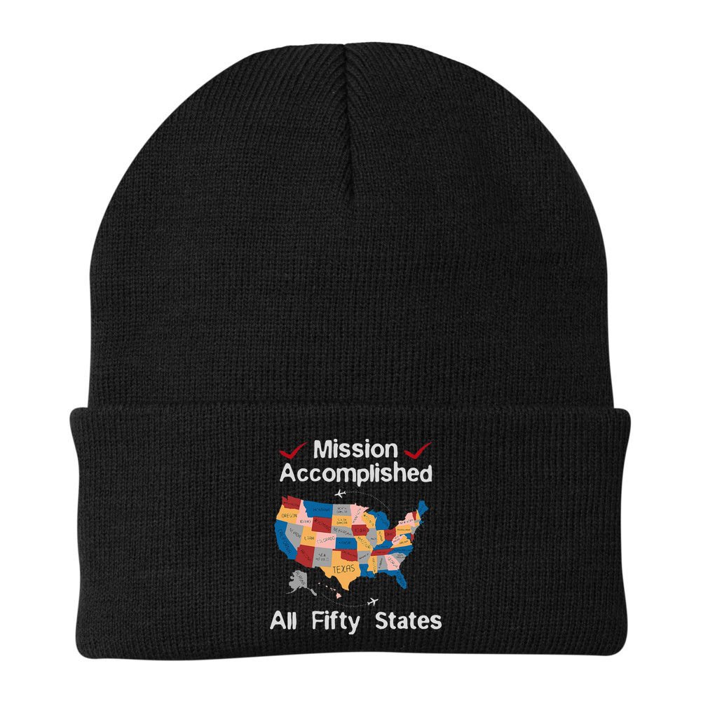 I Did It! Visit All 50 Usa States Design Road Trip Vacation Beanie