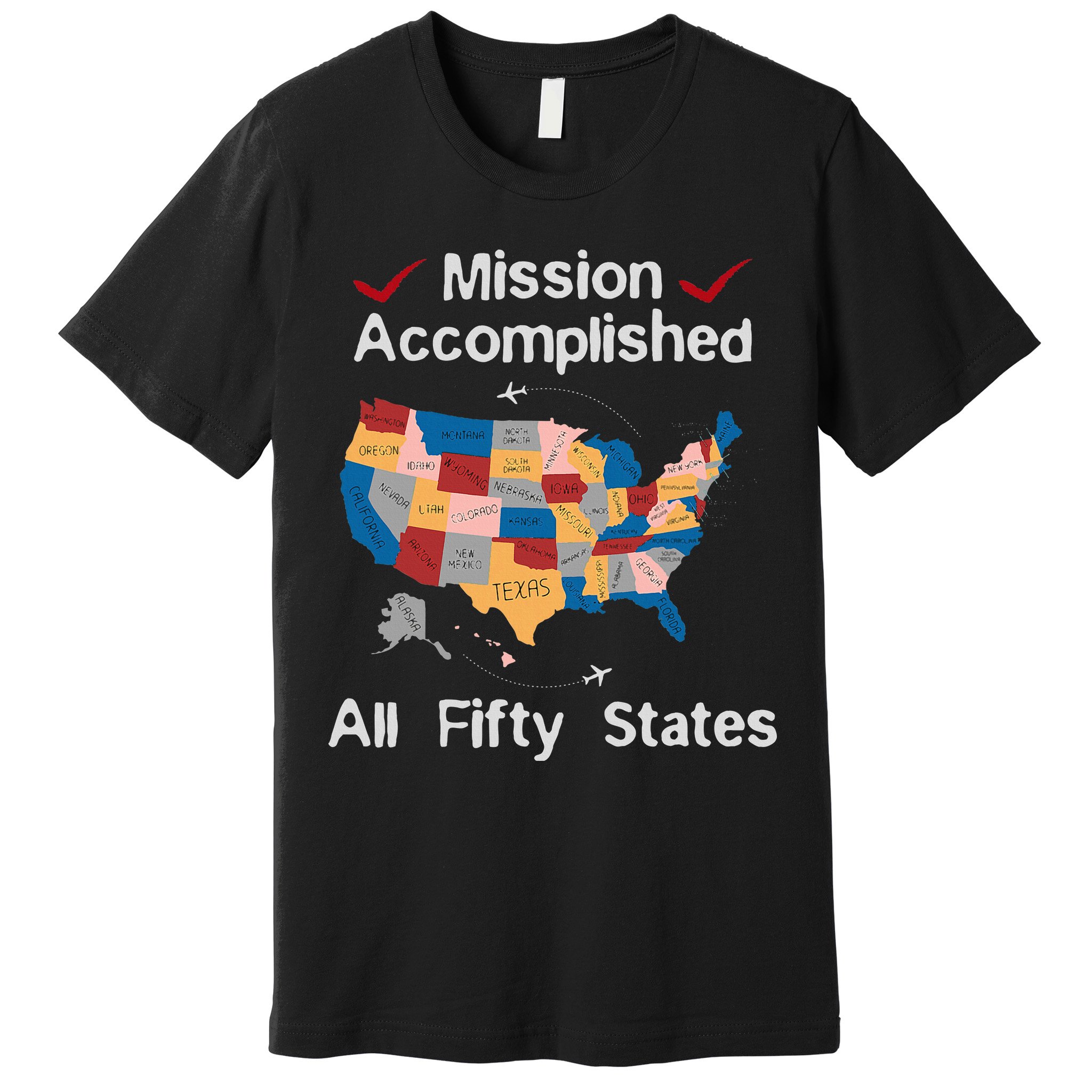 I Did It! Visit All 50 Usa States Design Road Trip Vacation Premium T-Shirt