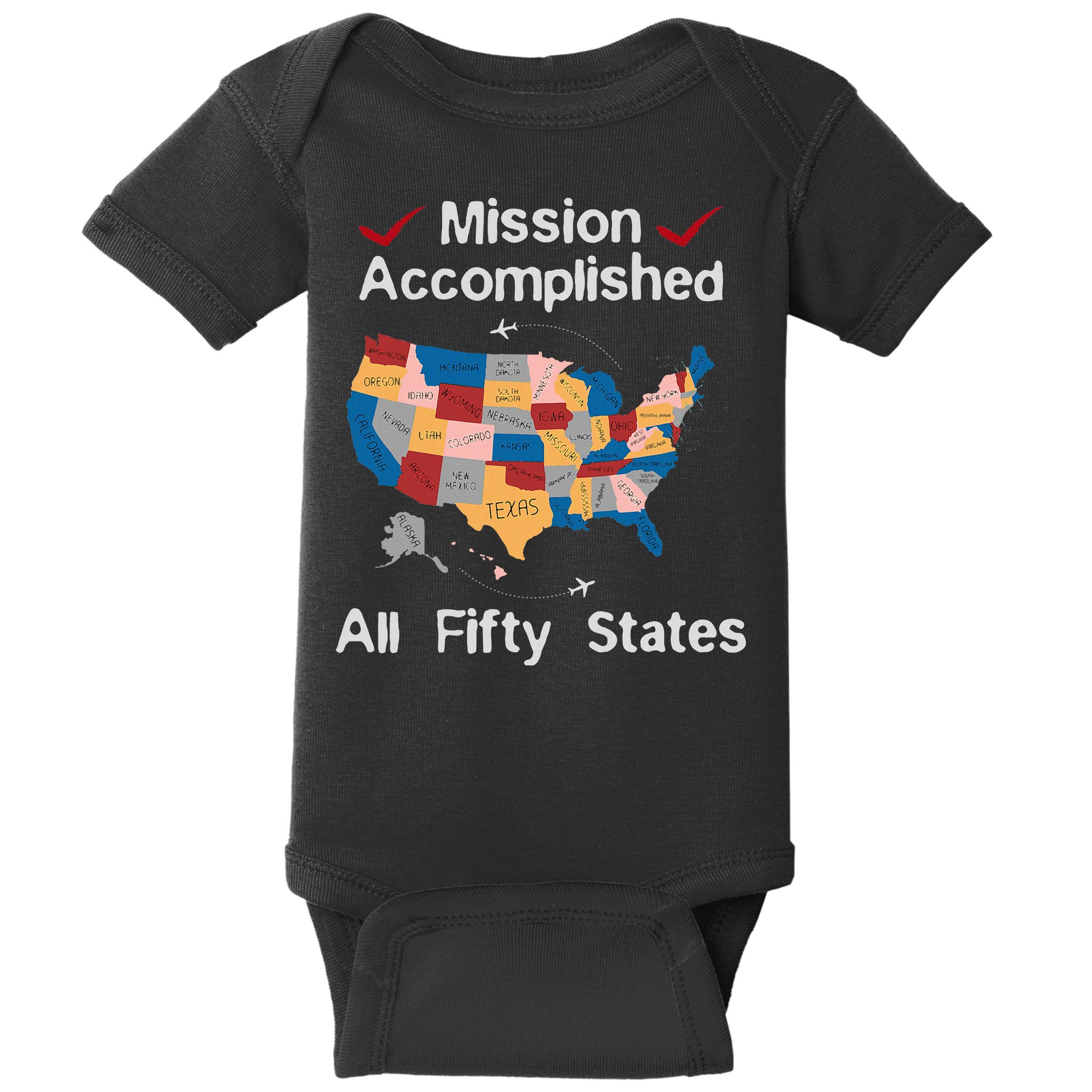 I Did It! Visit All 50 Usa States Design Road Trip Vacation Baby Bodysuit