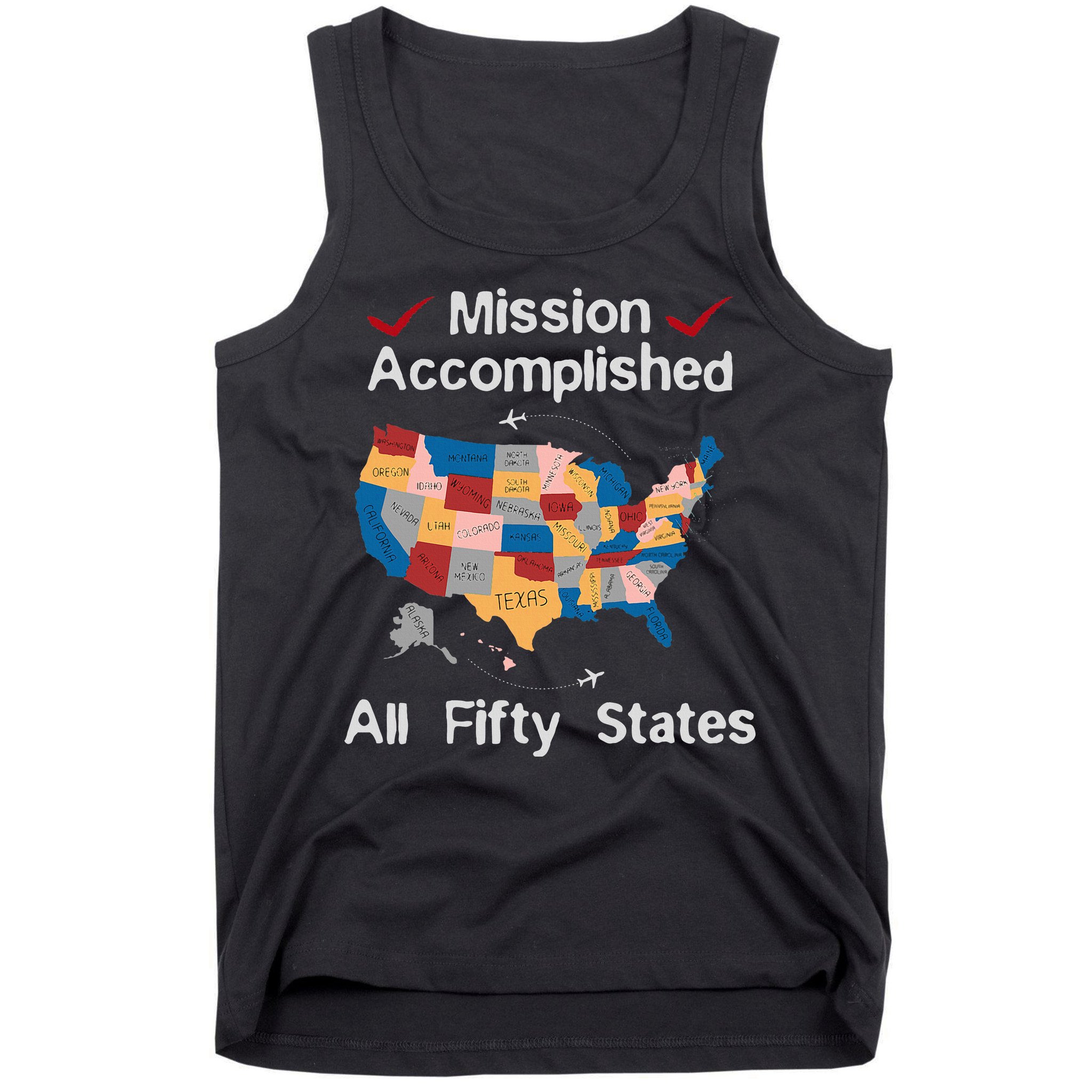 I Did It! Visit All 50 Usa States Design Road Trip Vacation Tank Top