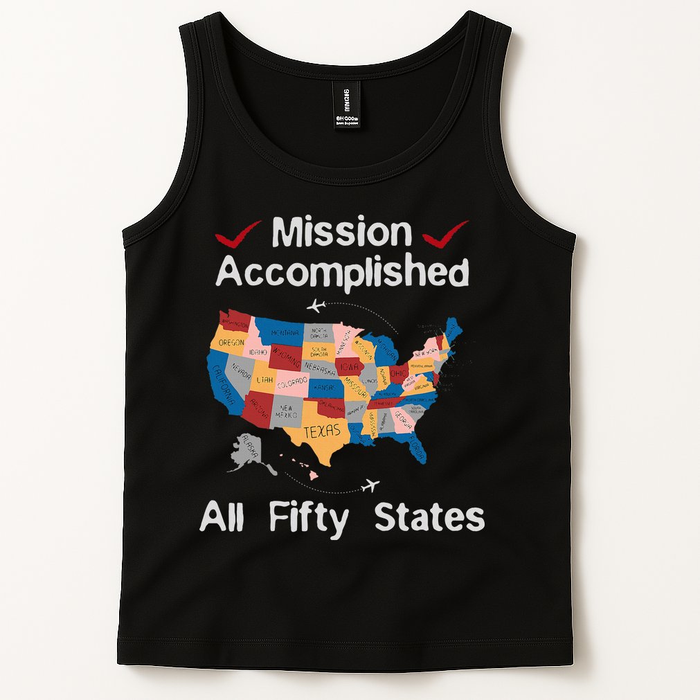 I Did It! Visit All 50 Usa States Design Road Trip Vacation Tank Top
