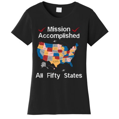 I Did It! Visit All 50 Usa States Design Road Trip Vacation Women's T-Shirt