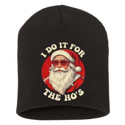 I Do It For The Hos Funny Santa Quotes I Do it For The Hos  Short Acrylic Beanie
