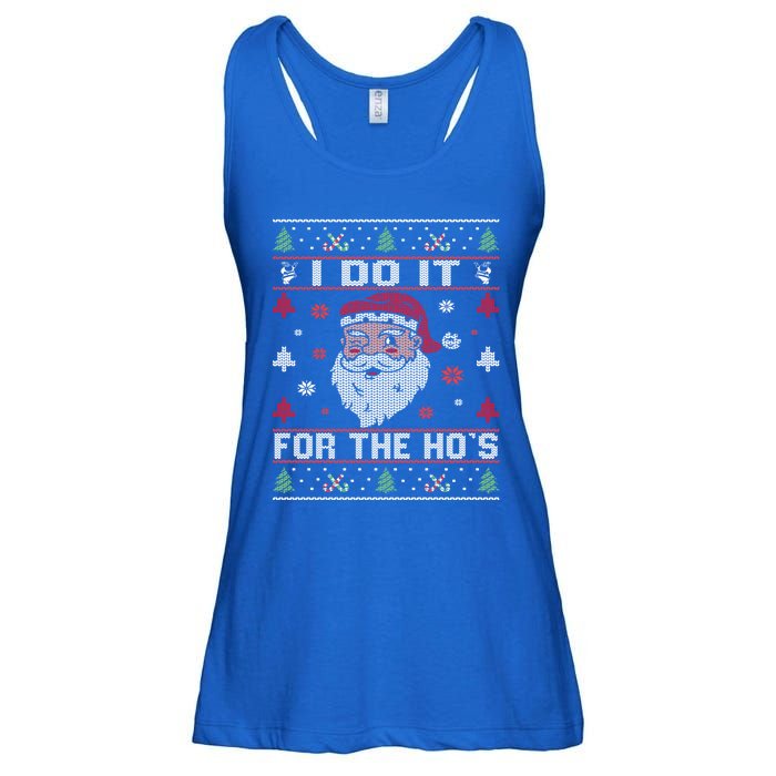 I Do It For The HoS Rude Offensive Christmas Santa Gift Ladies Essential Flowy Tank