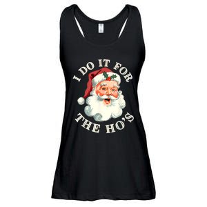 I Do It For The Hos Funny Inappropriate Christmas Santa Face Ladies Essential Flowy Tank