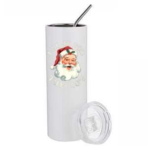 I Do It For The Hos Funny Inappropriate Christmas Santa Face Stainless Steel Tumbler