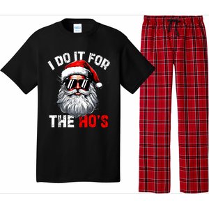 I Do It For The Hos Inappropriate Christmas Funny Santa Face Pajama Set