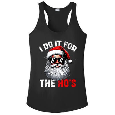 I Do It For The Hos Inappropriate Christmas Funny Santa Face Ladies PosiCharge Competitor Racerback Tank