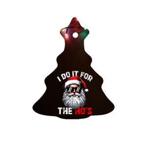 I Do It For The Hos Inappropriate Christmas Funny Santa Face Ceramic Tree Ornament