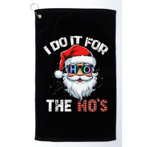 I Do It For The Hos Funny Inappropriate Christmas Santa Led Platinum Collection Golf Towel