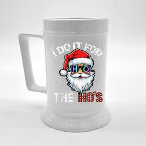 I Do It For The Hos Funny Inappropriate Christmas Santa Led Beer Stein