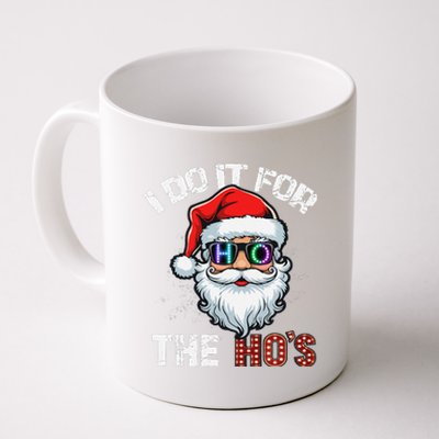 I Do It For The Hos Funny Inappropriate Christmas Santa Led Coffee Mug