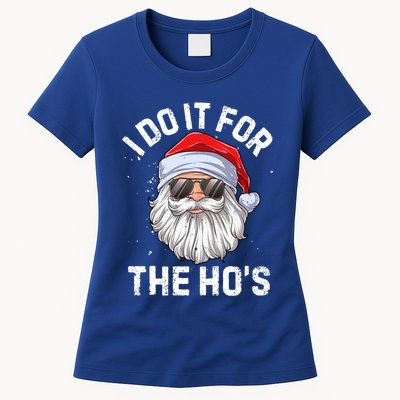I Do It For The Hos Funny Inappropriate Christmas Santa Gift Womens T-Shirt