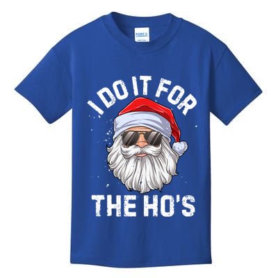 I Do It For The Hos Funny Inappropriate Christmas Santa Gift Kids T-Shirt