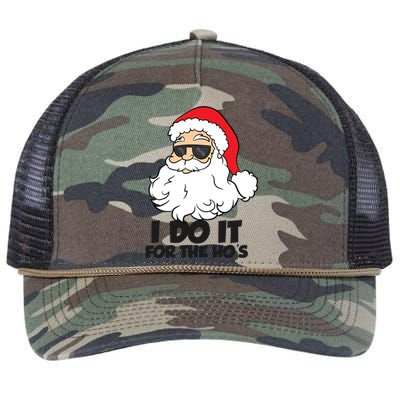 I Do It For The Hos Christmas Santa Meaningful Gift Retro Rope Trucker Hat Cap