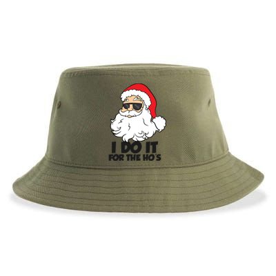 I Do It For The Hos Christmas Santa Meaningful Gift Sustainable Bucket Hat