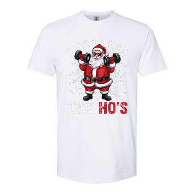 I Do It For The Hos Funny Christmas Santa Lifting Dumbbells Softstyle CVC T-Shirt