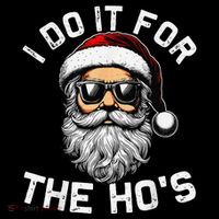 I Do It For The Hos Funny Inappropriate Christmas Santa Face Flexfit Unipanel Trucker Cap
