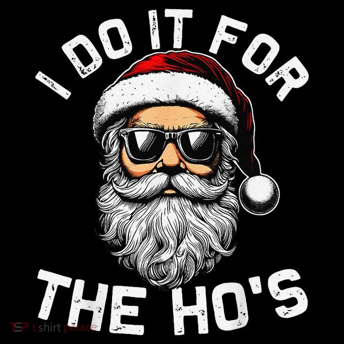 I Do It For The Hos Funny Inappropriate Christmas Santa Face Poster