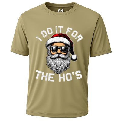 I Do It For The Hos Funny Inappropriate Christmas Santa Face Performance Shirt