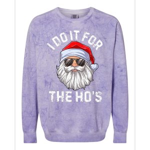 I Do It For The HoS Funny Inappropriate Christmas Santa Colorblast Crewneck Sweatshirt