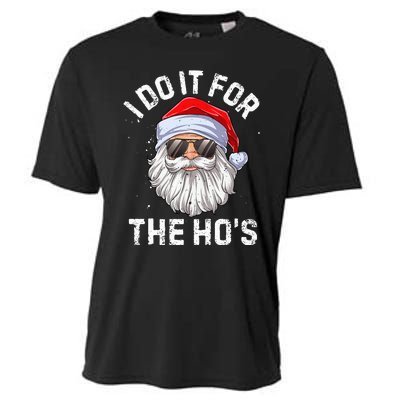 I Do It For The HoS Funny Inappropriate Christmas Santa Cooling Performance Crew T-Shirt