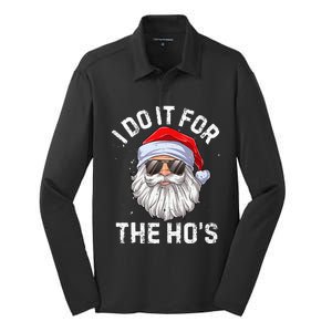 I Do It For The HoS Funny Inappropriate Christmas Santa Silk Touch Performance Long Sleeve Polo