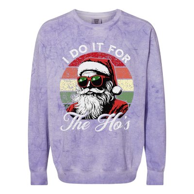 I Do It For The HoS Funny Santa Sunglasses Xmas Christmas Colorblast Crewneck Sweatshirt