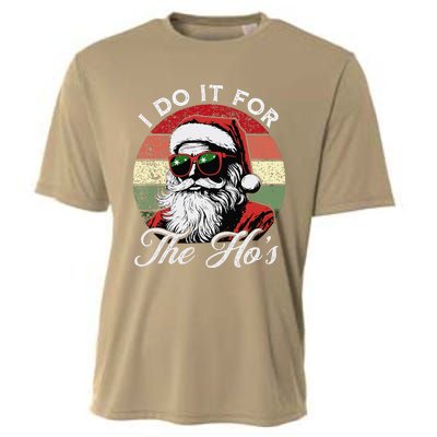 I Do It For The HoS Funny Santa Sunglasses Xmas Christmas Cooling Performance Crew T-Shirt