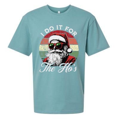 I Do It For The HoS Funny Santa Sunglasses Xmas Christmas Sueded Cloud Jersey T-Shirt